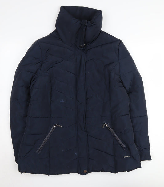 Debenhams Women's Blue Puffer Jacket Size 16