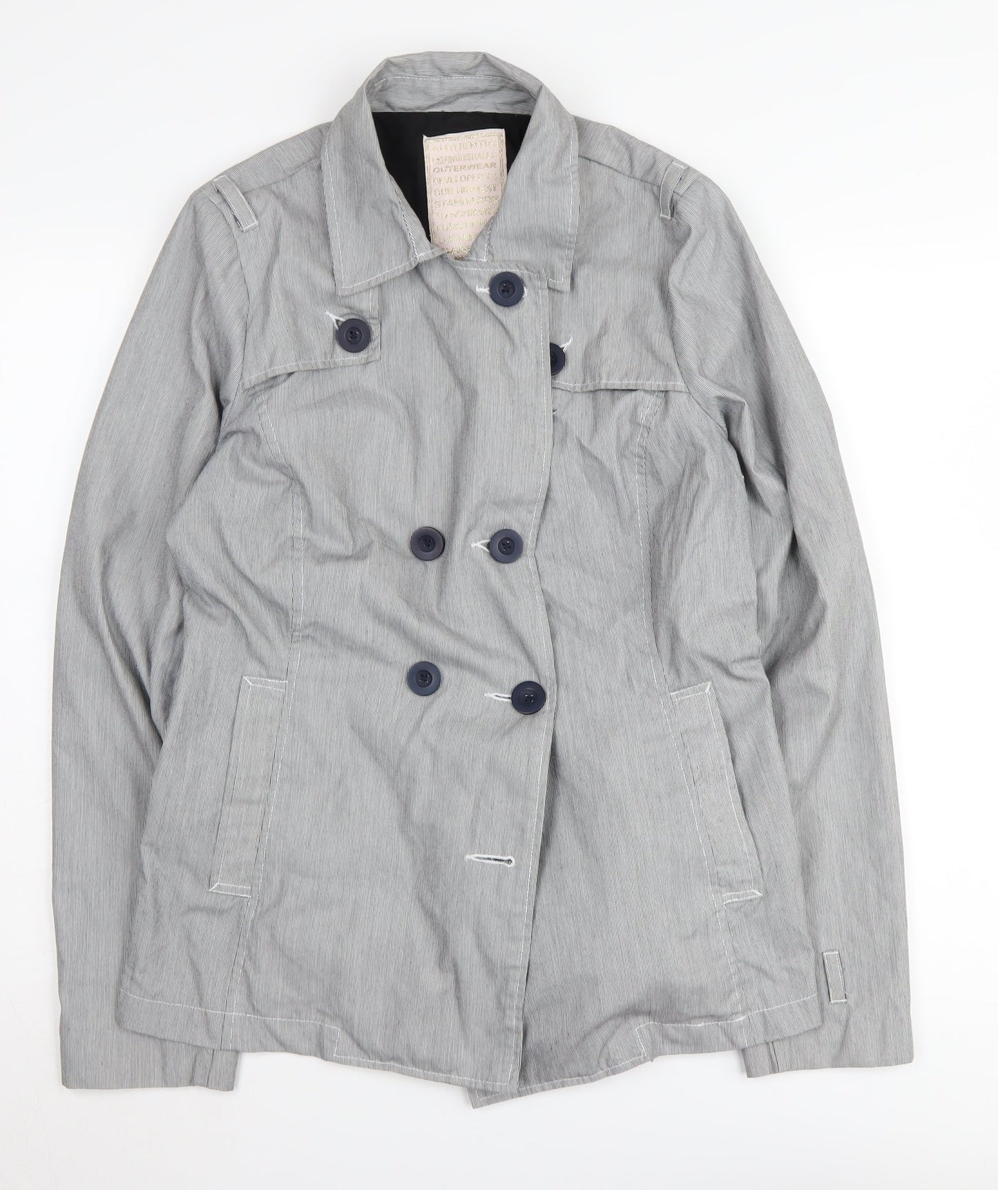Womens UK Size 16 River Island Grey Pea Coat