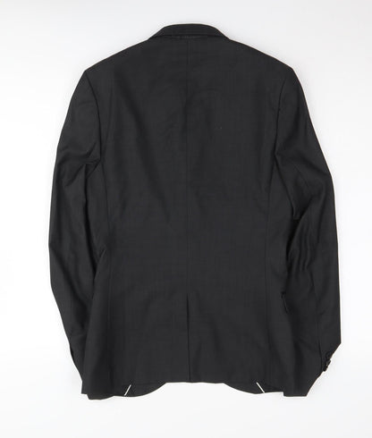 Mens UK Size 34 Topman Regular Black Suit Jacket