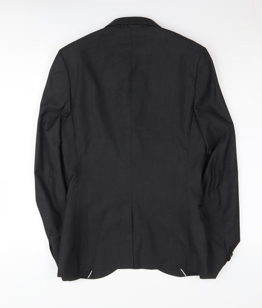 Mens UK Size 34 Topman Regular Black Suit Jacket