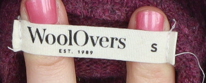 WoolOvers Men's Purple Wool Pullover S - High Neck Jumper