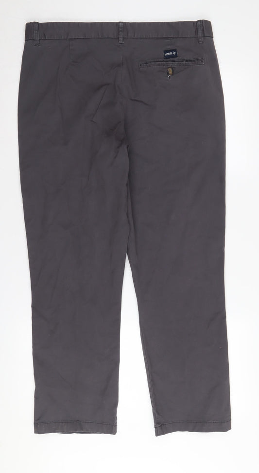 Maine Men's Grey Chino Trousers 33S Regular Fit