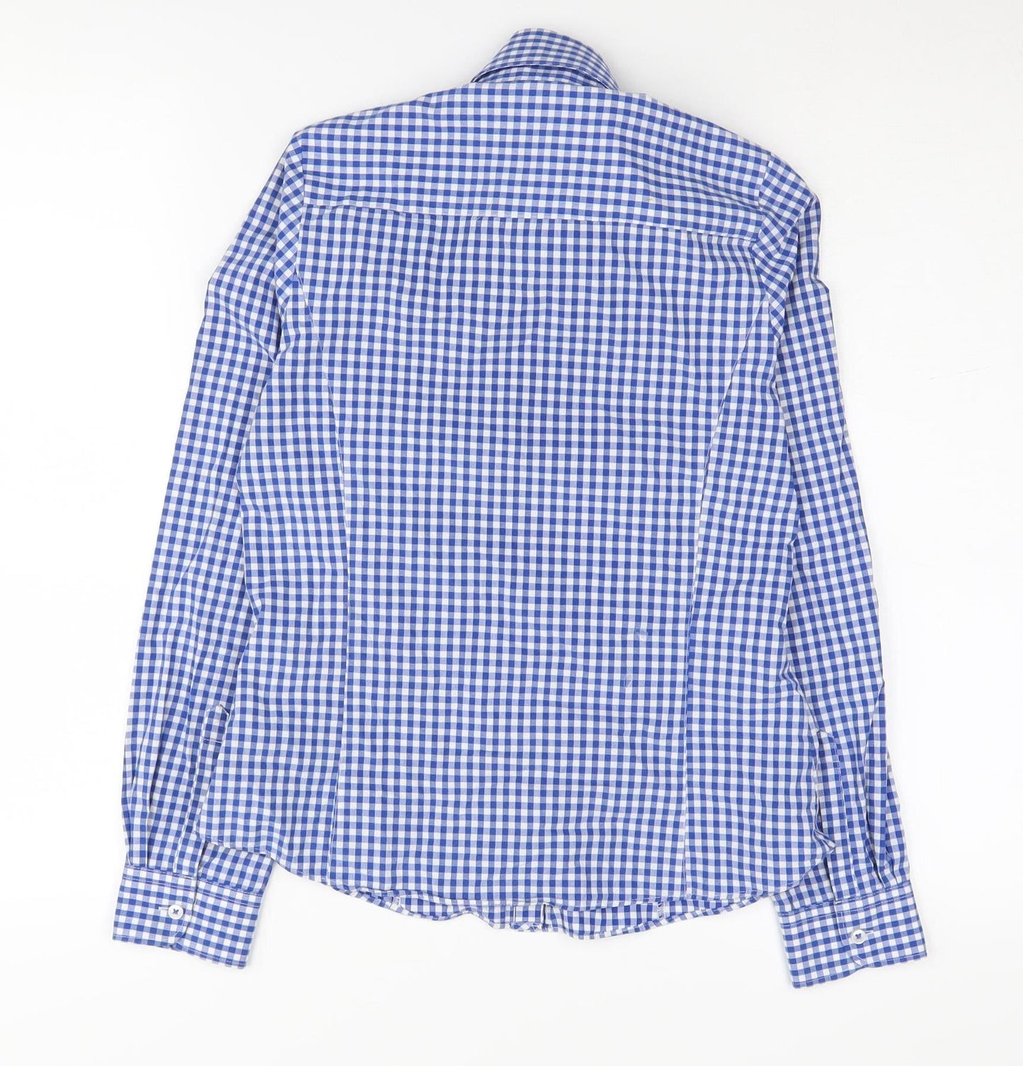 Brook Taverner Women's Blue Check Button-Up Shirt Size 6