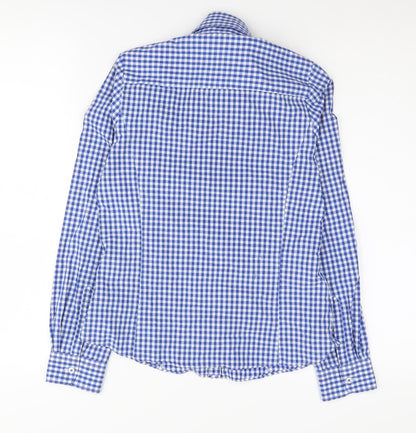 Brook Taverner Women's Blue Check Button-Up Shirt Size 6