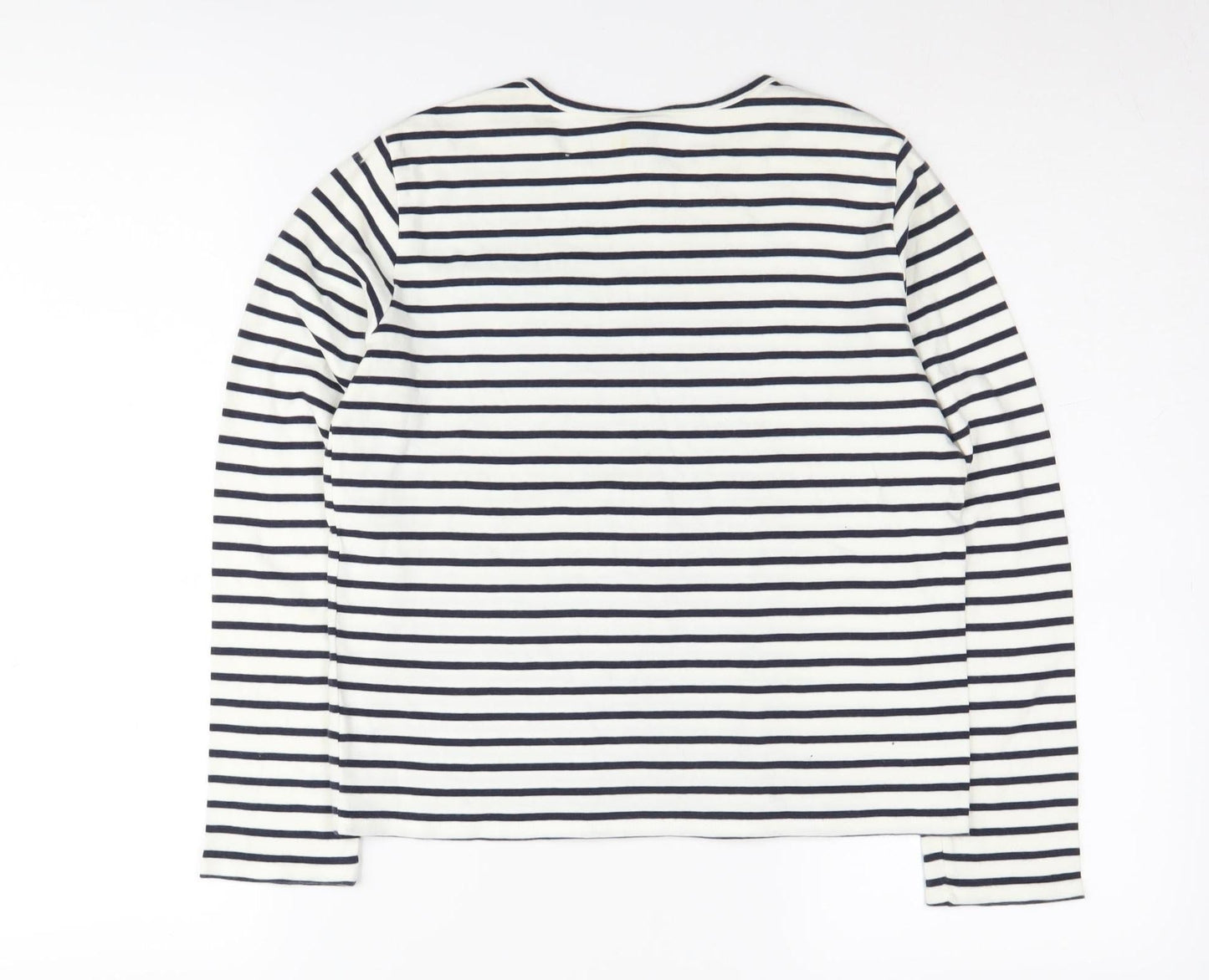 Gap Boys White Striped Long Sleeve Cotton T-Shirt XL