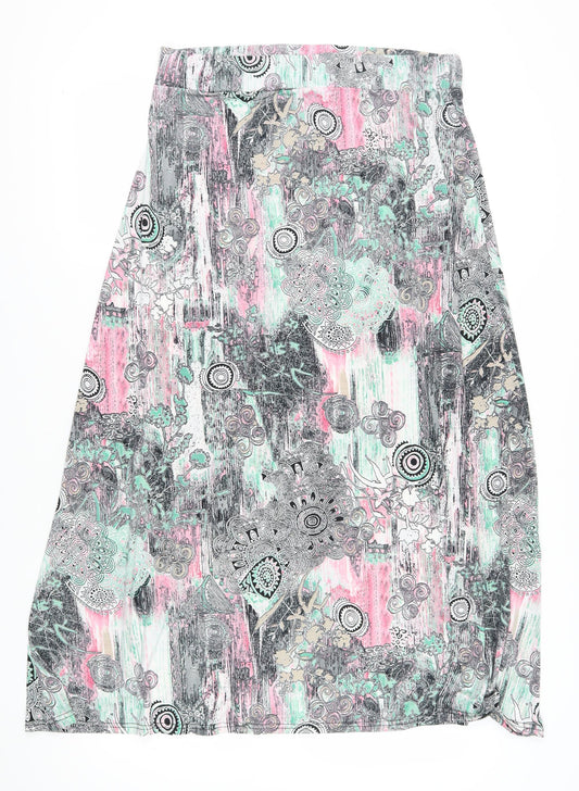 Marble Women's Multicoloured A-Line Midi Skirt