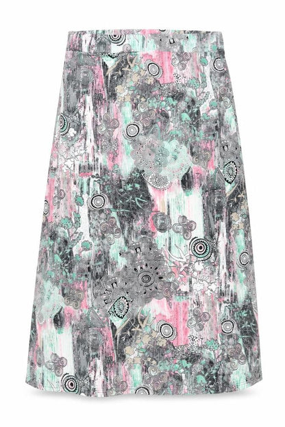 Womens UK Size 4 Marble A-Line Jersey Skirt