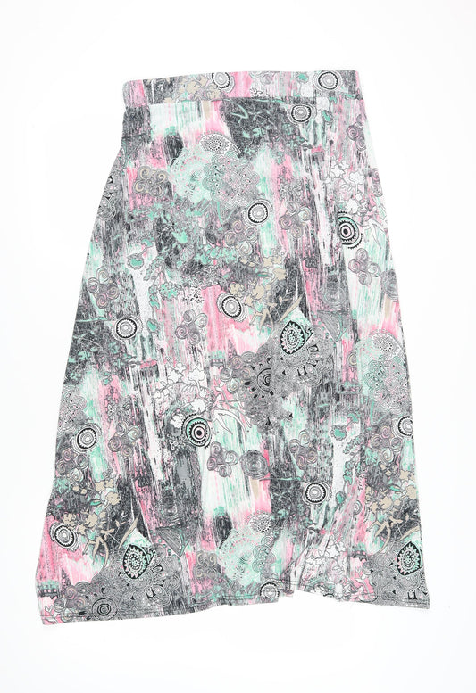 Marble Women's Multicoloured A-Line Midi Skirt