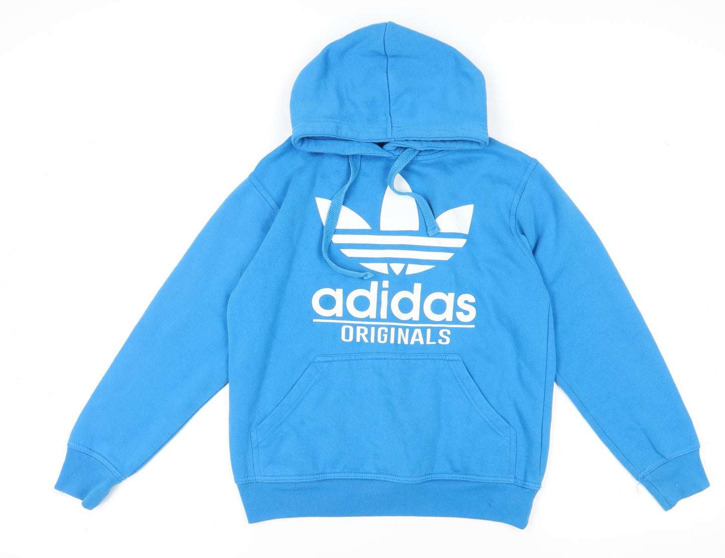 Adidas Blue Pullover Hoodie S, Unisex, Casual, Logos