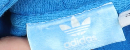 Adidas Blue Pullover Hoodie S, Unisex, Casual, Logos