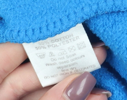 Adidas Blue Pullover Hoodie S, Unisex, Casual, Logos