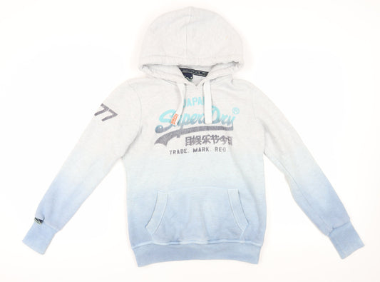 Superdry Women's Grey Hoodie Size S Logo Accent Casual Wear