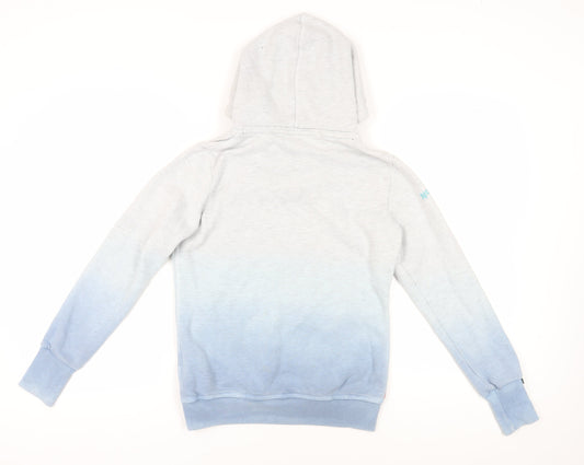 Superdry Women's Grey Hoodie Size S Logo Accent Casual Wear