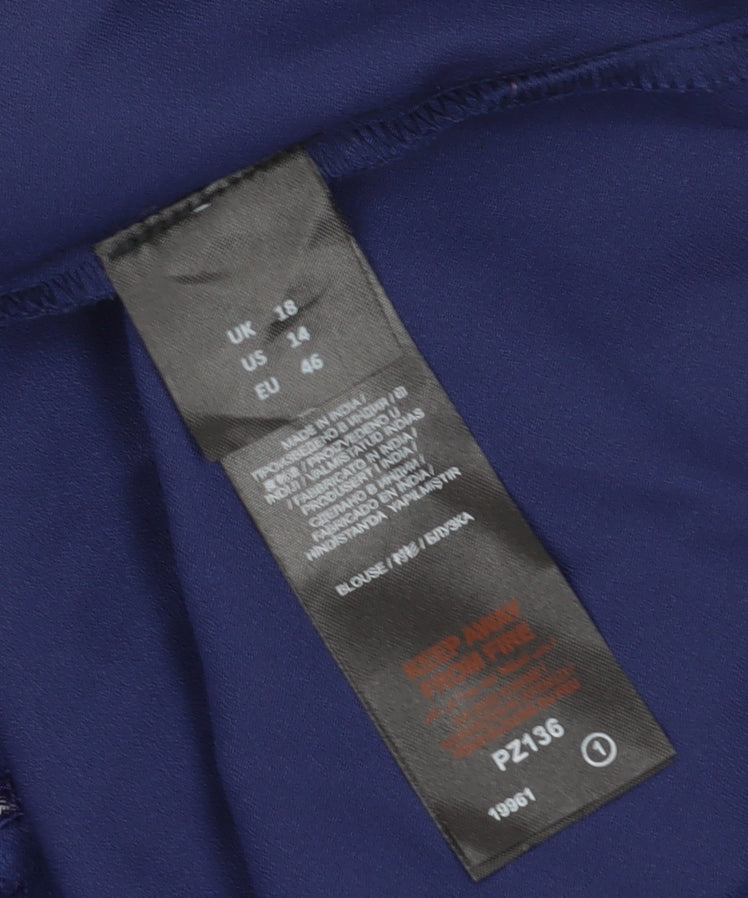 Capsule Women's Blue Crochet Accented Blouse - Size 18