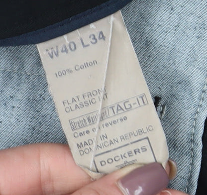 Dockers Men's Black Chino Trousers Size 40 Classic