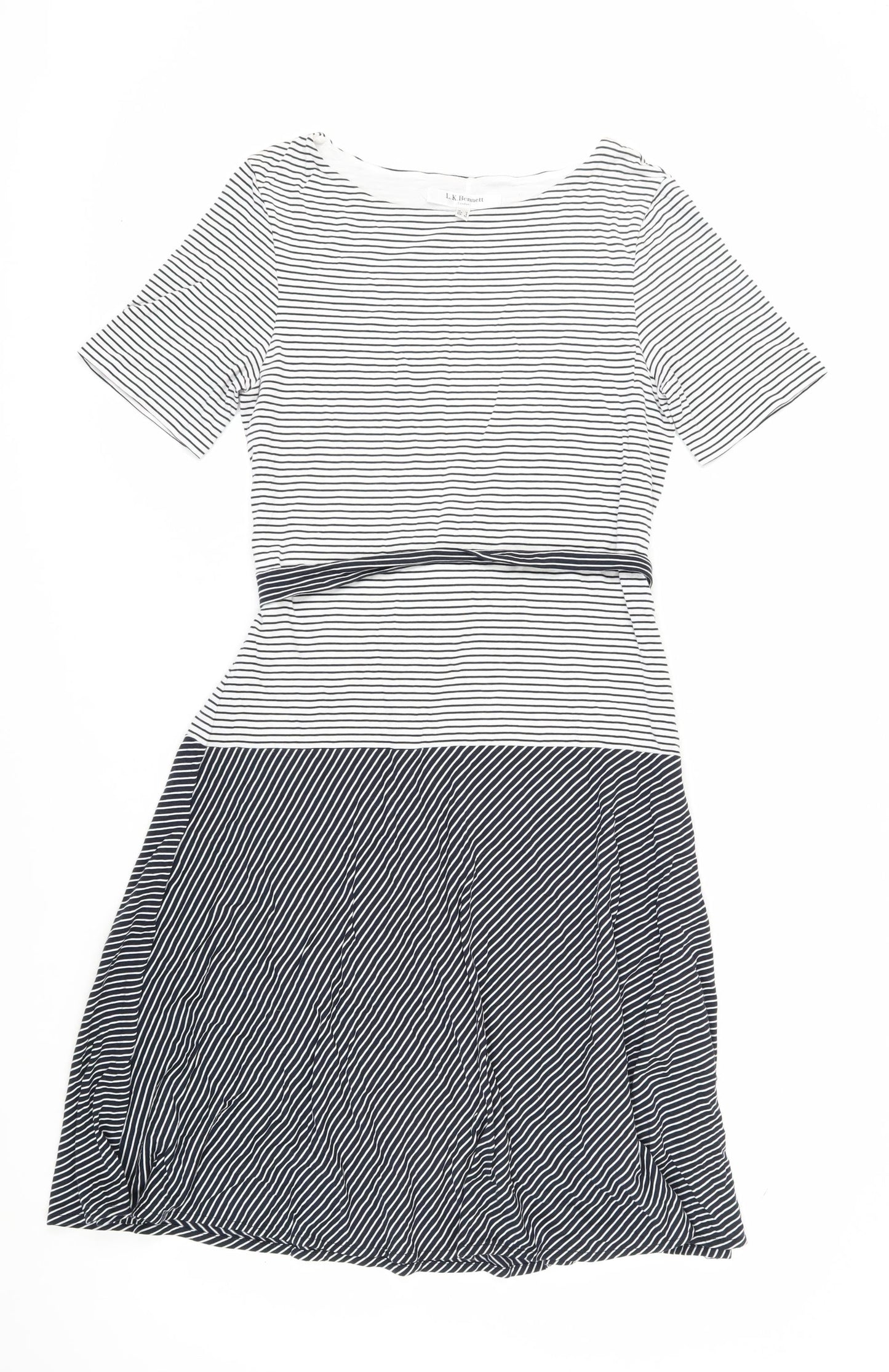 L.K. Bennett Striped A-Line Dress Women Size 12