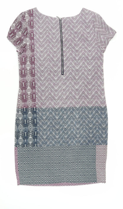 Next Women's Multicoloured Chevron Shift Dress, Size 8