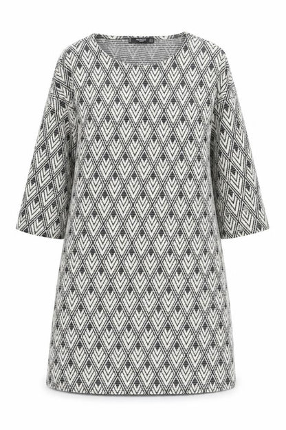 Mango Women's Black Shift Dress S Geometric