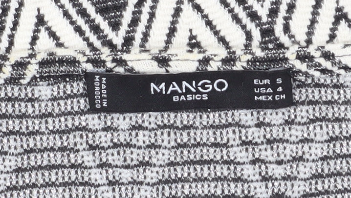 Mango Women's Black Shift Dress S Geometric