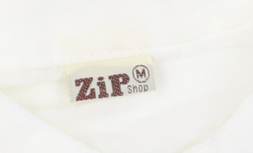 ZiP Shop Unisex White Collared Button-Up M