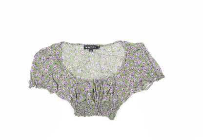 Womens UK Size S Motel Multicoloured Cropped Blouse