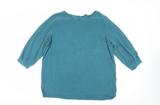 French Connection Women's Blue Relaxed Balloon Sleeve Top 16