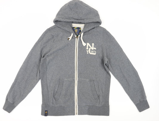 Mens UK Size L Lee Cooper Grey Full Zip Hoodie