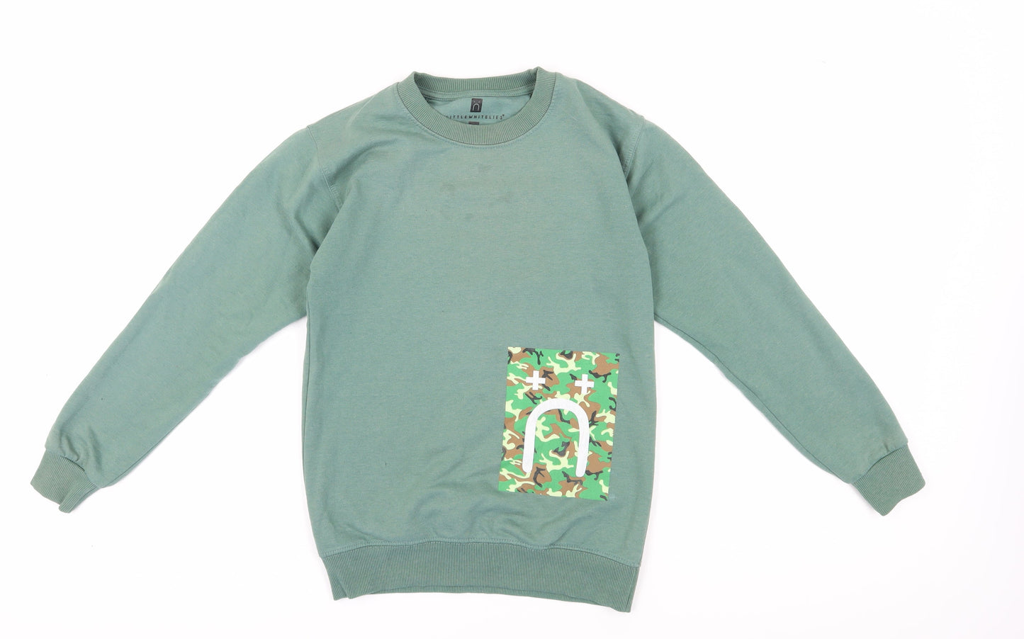 Little White Lies Green Camouflage Sweatshirt XS