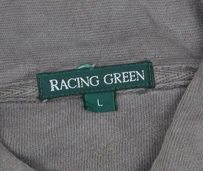 Racing Green Men's Brown Long Sleeve Polo Large