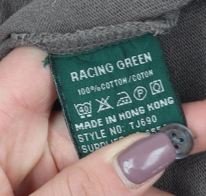 Racing Green Men's Brown Long Sleeve Polo Large