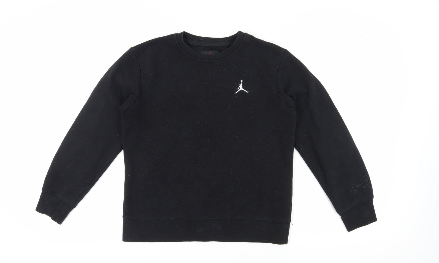 Jordan Boys Black Pullover Sweatshirt L Basketball Logo