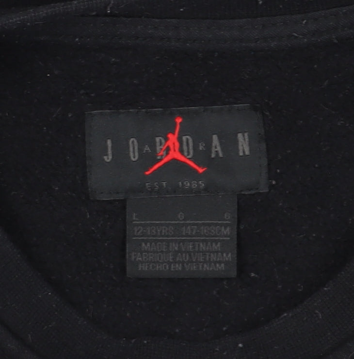 Jordan Boys Black Pullover Sweatshirt L Basketball Logo