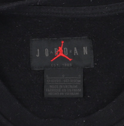 Jordan Boys Black Pullover Sweatshirt L Basketball Logo