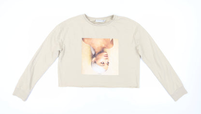 Ariana Grande Women Beige Pullover Sweatshirt Size 10/12
