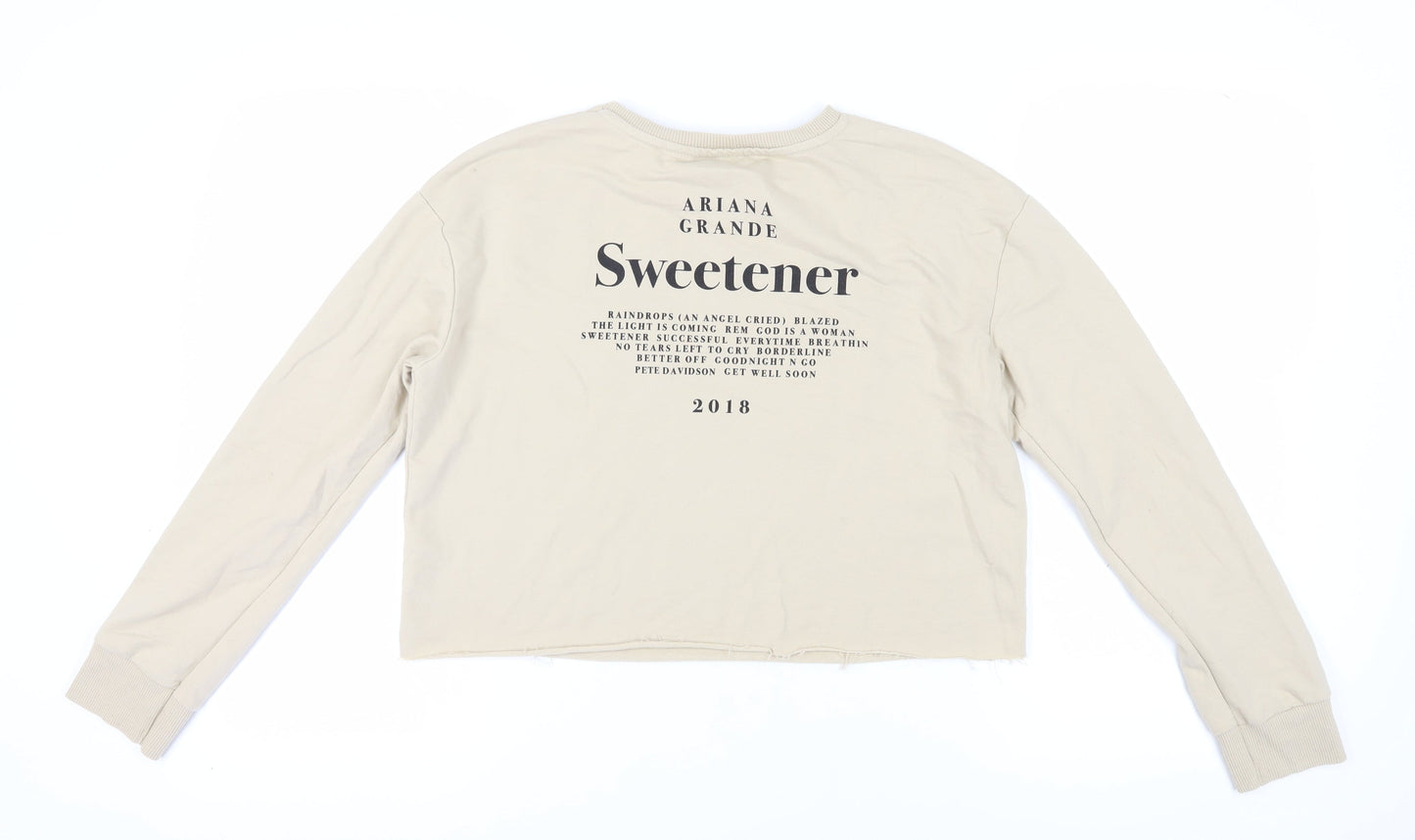 Ariana Grande Women Beige Pullover Sweatshirt Size 10/12