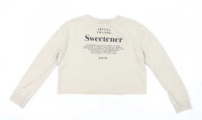 Ariana Grande Women Beige Pullover Sweatshirt Size 10/12