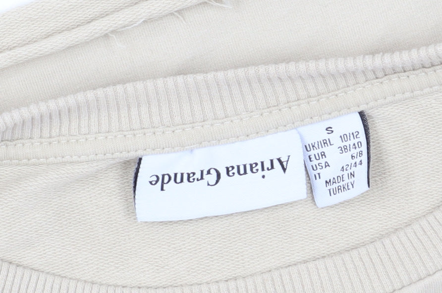 Ariana Grande Women Beige Pullover Sweatshirt Size 10/12