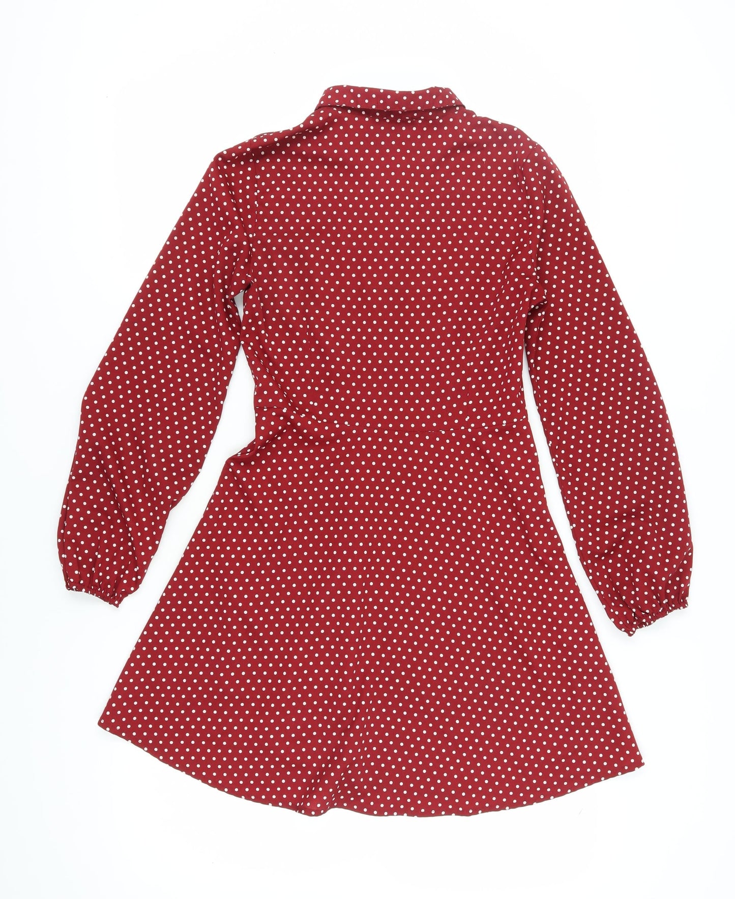 Blue Vanilla Women's Red Polka Dot Shirt Dress XS