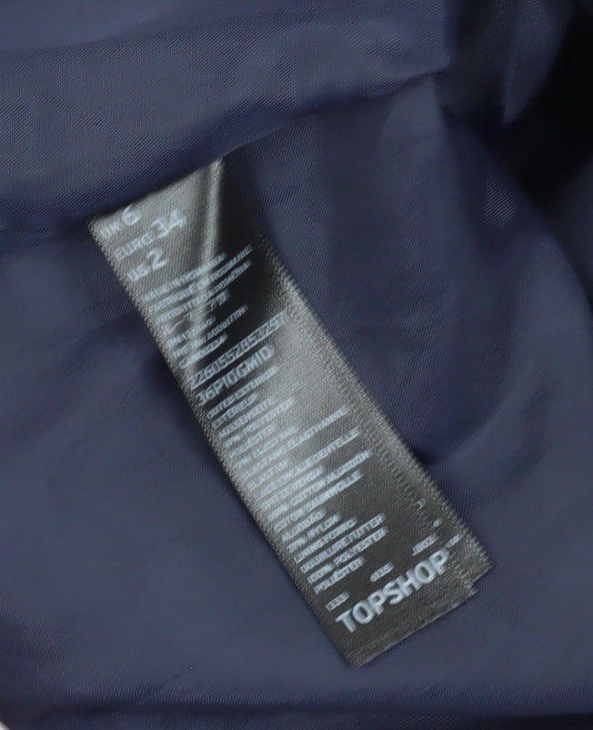 Topshop Women's Blue Velvet Playsuit Size 6