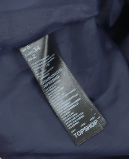 Topshop Women's Blue Velvet Playsuit Size 6