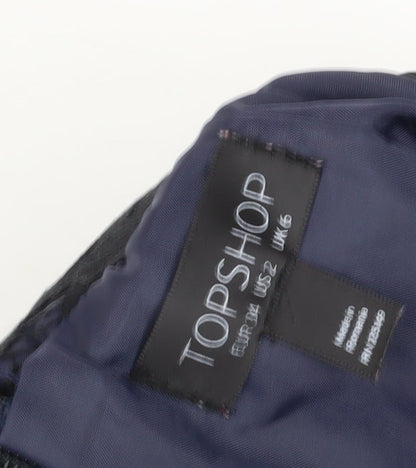 Topshop Women's Blue Velvet Playsuit Size 6