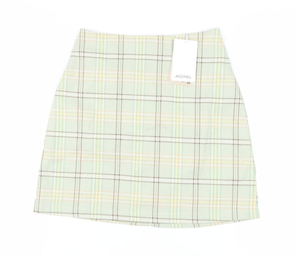 Monki Women Multicoloured Plaid Skirt Size 6