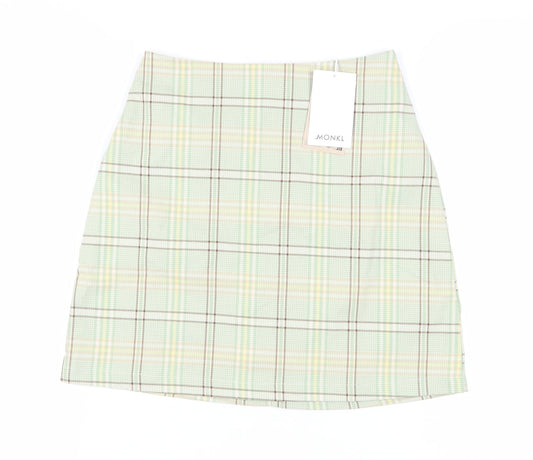 Monki Women Multicoloured Plaid Skirt Size 6