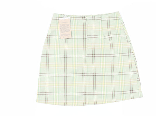 Monki Women Multicoloured Plaid Skirt Size 6