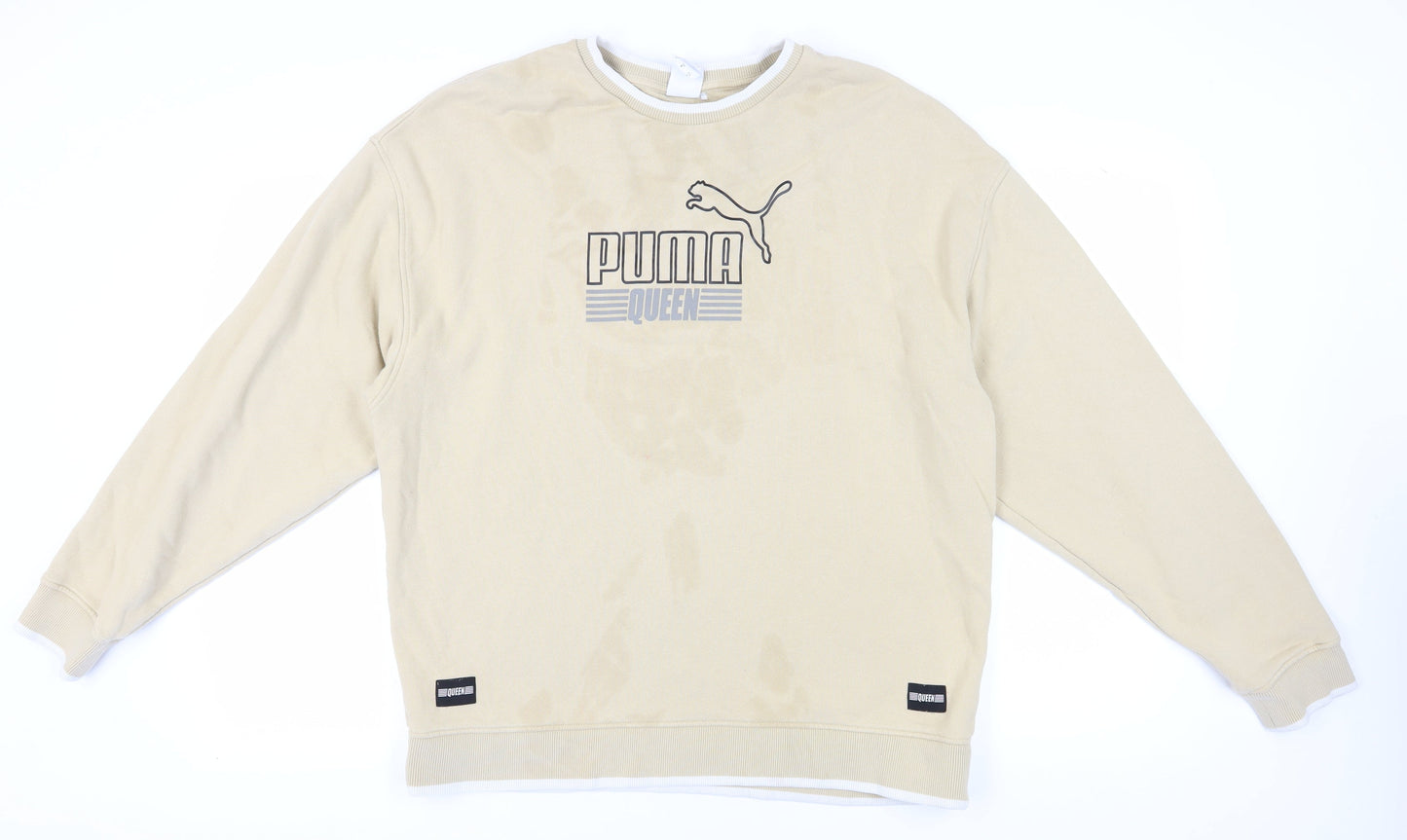 Mens UK Size L PUMA Beige Pullover Sweatshirt
