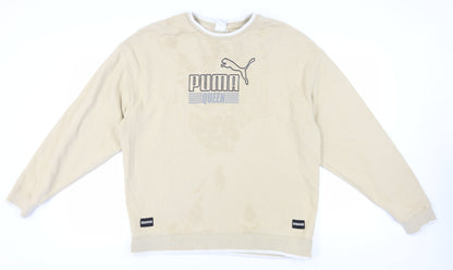 Mens UK Size L PUMA Beige Pullover Sweatshirt