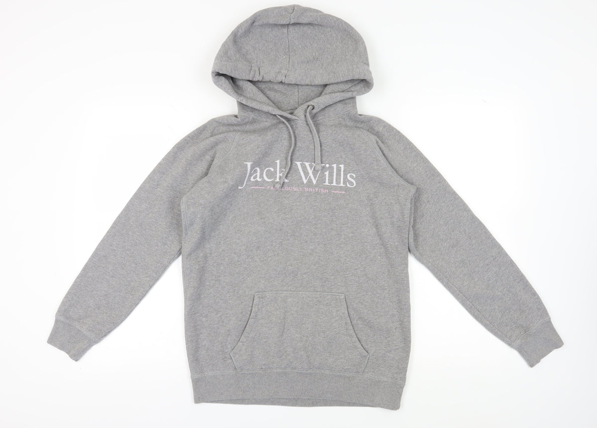 Womens UK Size 10 Jack Wills Grey Pullover Hoodie