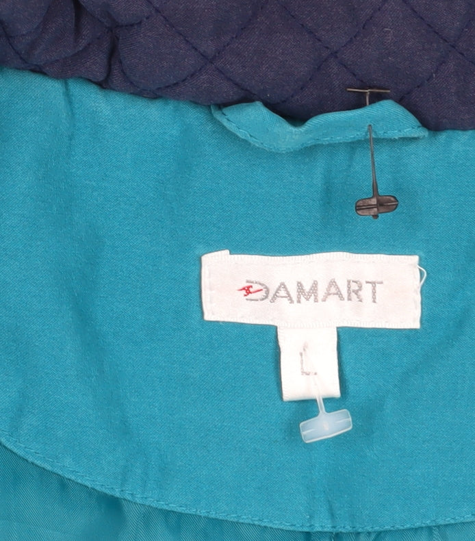 Damart Women's Blue Hooded Parka Jacket - Size L
