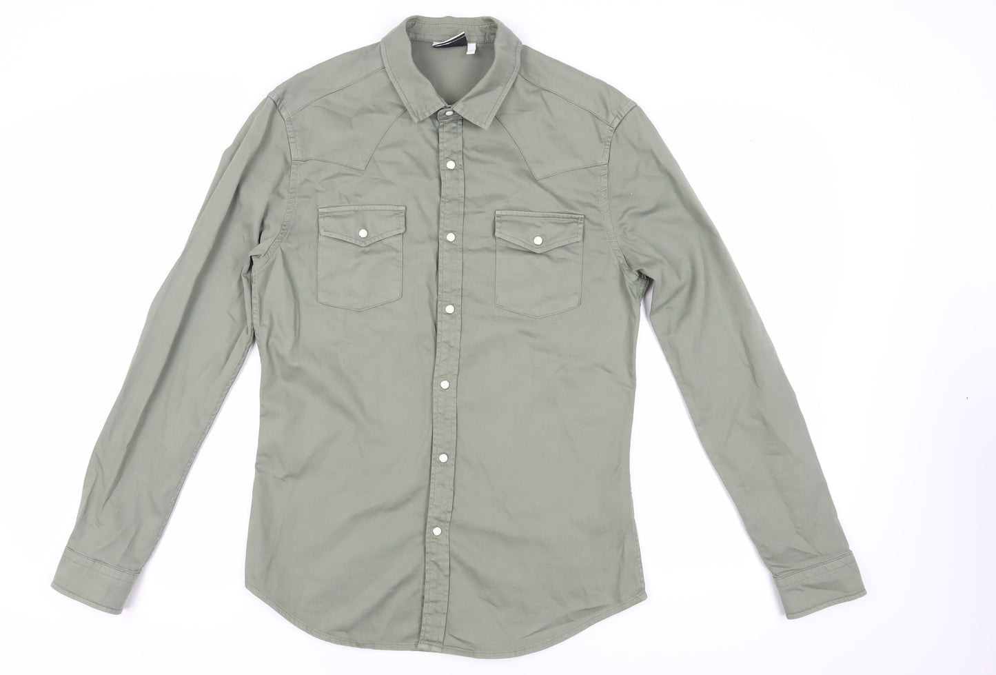 ASOS DESIGN Men's Green Long Sleeve Shirt