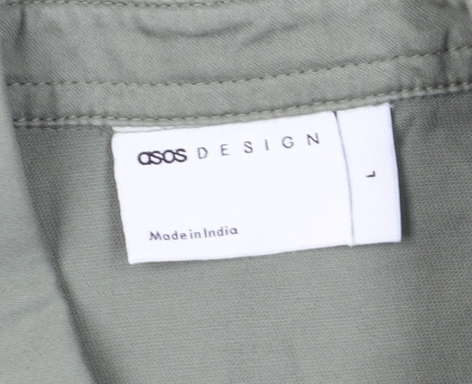 ASOS DESIGN Men's Green Long Sleeve Shirt